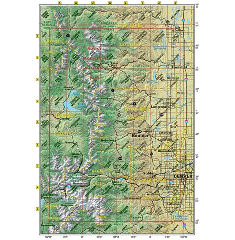 Front Range Trails | Colorado Recreation Topo Map | Latitude 40° maps