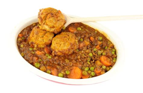 Minced Beef Casserole with Dumplings Stock Photo - Image of stew, meat ...