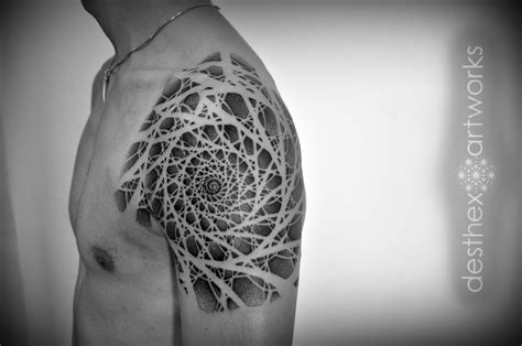 psychedelic spiral organic fractal tattoo dotwork fibonacci vortex ...