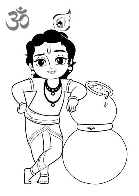 Little Krishna Coloring Pages Sketch Coloring Page