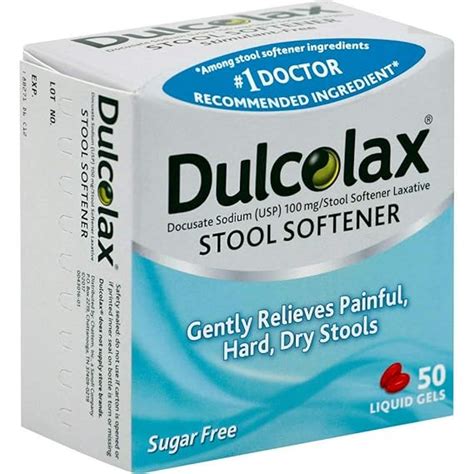 Amazon.com : DulcoLax Stool Softener Sugar Free, 50 Liquid Gels (Pack ...