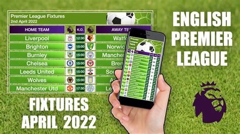 Premier League Fixtures | EPL Fixtures - April 2022 - YouTube