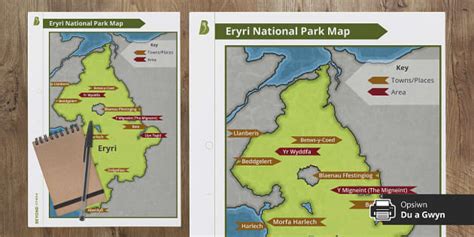 Find landmarks in this Eryri National Park Map - Twinkl