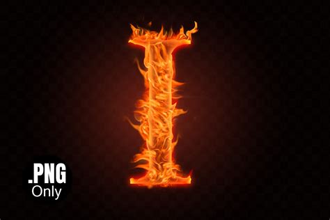 Capital I Fire Alphabet Letters Png Graphic by 99SiamVector · Creative ...