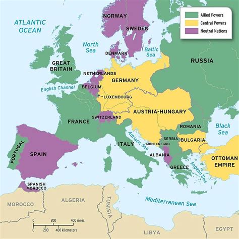 Mappa caricaturale tedesca dell'Europa sull'orlo della prima guerra ...