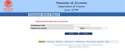 IFMS MP Treasury Pay Slip 2023 Download @ mptreasury.gov.in