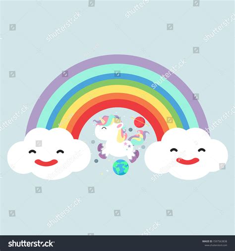 Pastel Rainbow Unicorn Vector Stock Vector (Royalty Free) 1597563838 | Shutterstock