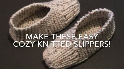 KNITTED SLIPPERS - EASY FOR BEGINNERS | Knitted slippers pattern, Knit slippers free pattern ...