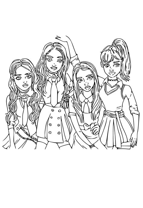 Free Printable Blackpink Girlfriends Coloring Page, Sheet and Picture ...