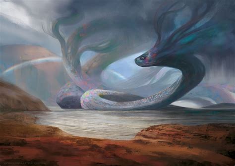 Rainbow Serpent - Australia, Victor Garcia | Fantasy art, Fantasy creatures art, Fantasy concept art