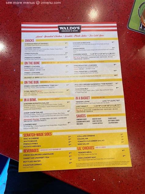 Online Menu of Waldo's Chicken & Beer Restaurant, Tulsa, Oklahoma, 74136 - Zmenu