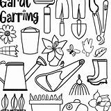 Gardening Tools Coloring Pages sketch template