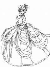 Fancy Ball Gown Coloring Page Pages sketch template