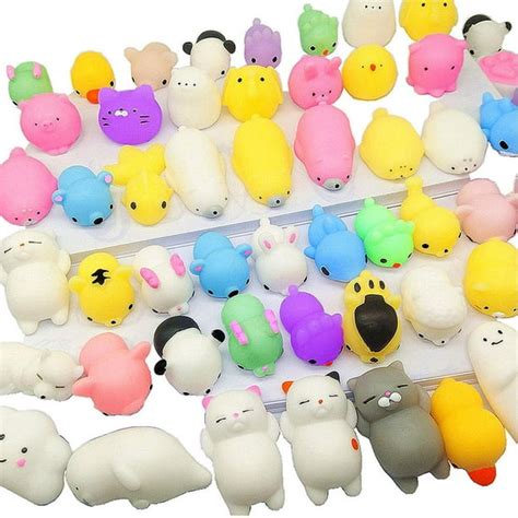 Mochi Squishys Toys, 36 Pcs Cute Kawaii Squishies Animals Stress Relief Toys for Kids Adults ...