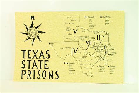 Texas Prisons Map - Etsy