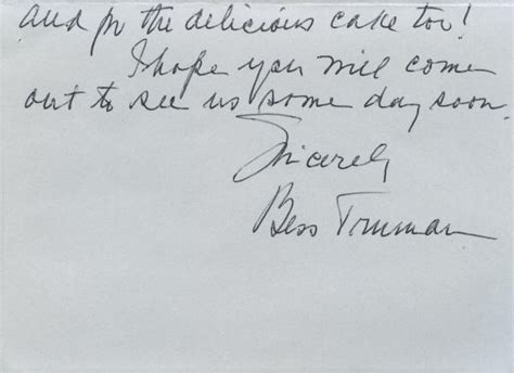 Autograph - 531101 - Bess Truman handwritten note signed on personal ...