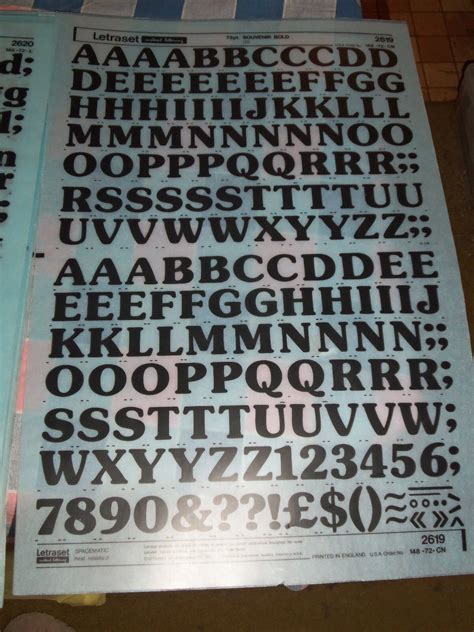 ff. NOS Letraset Lettering 10 x 15 Sheet Various Fonts Sizes Use Drop-Down Box | eBay