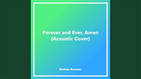 Forever and Ever, Amen (Acoustic Cover) - YouTube