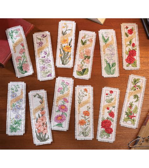 Bucilla Flowers Of The Month Bookmarks Counted Cross Stitch Kit | JOANN