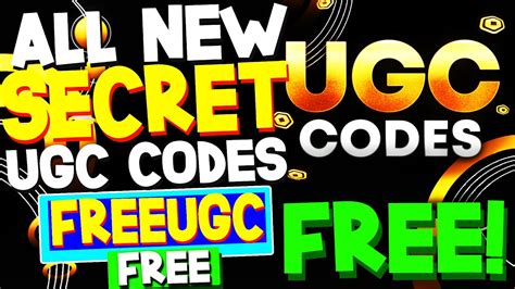 *NEW* ALL WORKING CODES FOR UGC.CODES! ROBLOX UGC CODES CODES - YouTube