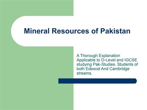 mineral resources of pakistan.ppt