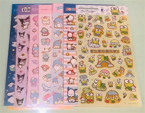 Paper Stickers Duraemon Cinnamoroll Tuxsidosan C set: Large Kawaii Sanrio Sticker Sheets ...