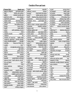 Printable Character Defects Worksheet | Francesco Printable