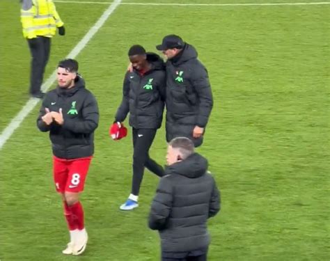 (Video) Klopp shares adorable exchange with Nyoni after Liverpool win