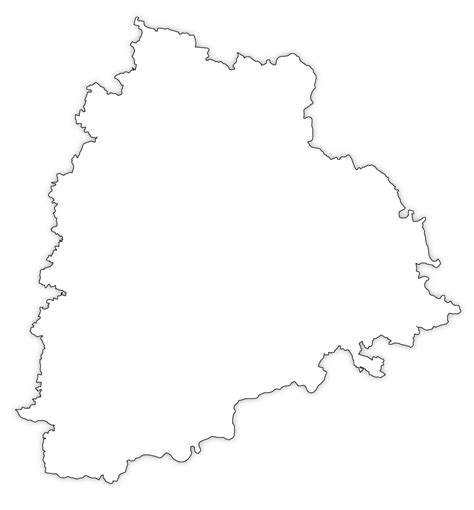 Telangana Outline Map, Telangana Blank Map