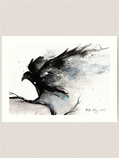 "Abstract raven ink art" Art Print by siljaerg | Redbubble