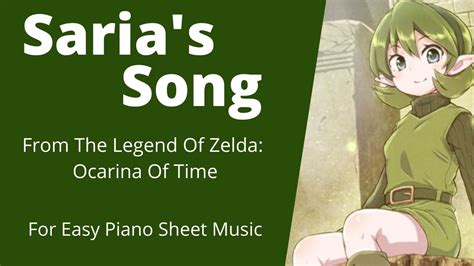 🌳💁‍♀Saria's Song For Easy Piano🎹 Sheet Music 🎼 - YouTube