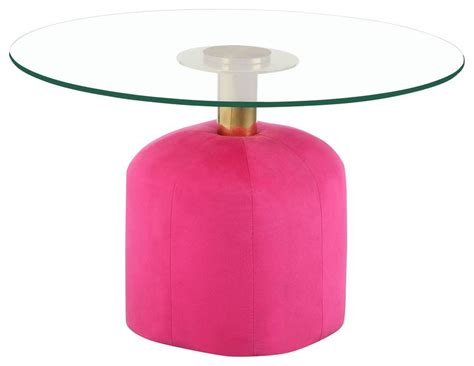 Suki Hot Pink Velvet Coffee Table - Contemporary - Coffee Tables - by ...
