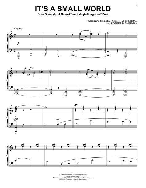 It's A Small World | Sheet Music Direct