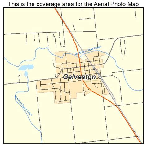 Aerial Photography Map of Galveston, IN Indiana