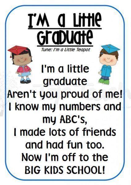 i'm a little graduate poem..would be so cute on the front of the programs | Preschool graduation ...