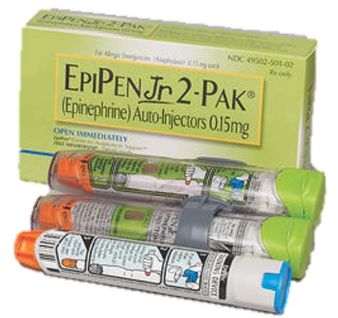 EpiPen Jr. epinephrine autoinjector 0.15 mg 2 Pak with box – Food Allergy Friendly