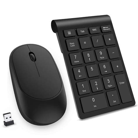 Buy Wireless Number Pad and Mouse Combo, Acedada Portable Ultra Slim 2.4GHz USB Wireless Numeric ...