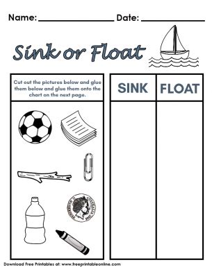 Sink or Float Worksheet