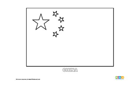 Free China Flag Colouring Page - Little Day Out