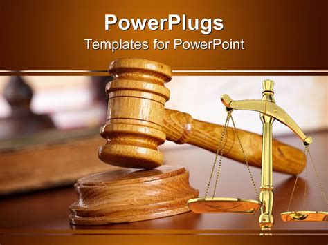 PowerPoint Template: a judges wooden gravel and a justice balance scale ...