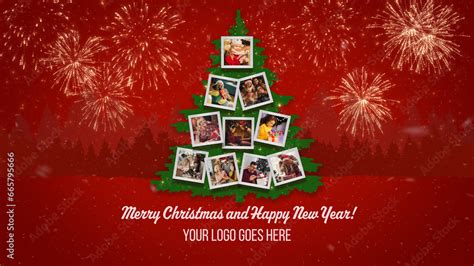 Christmas Tree Photo Collage Template Stock Template | Adobe Stock