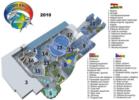 Map of Tropicarium - Óceanárium Budapest - 2010