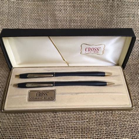 Vintage Cross Pen and Pencil Set Classic Black, Boxed Gift Set - Etsy | Cross pens, Pen and ...