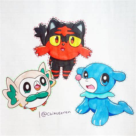 Alola starters by Chikuseren on DeviantArt