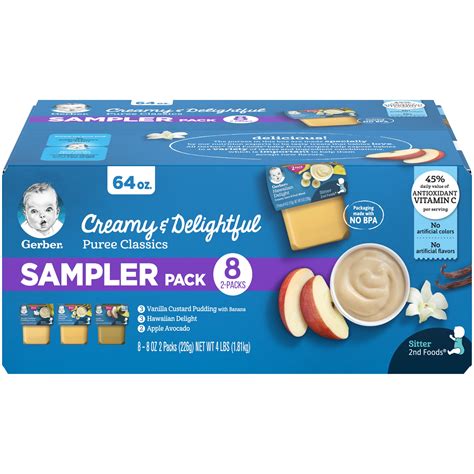 (Pack of 8) Gerber Stage 2, Flavor varies Baby Food, 1 Tub (113g) - Walmart.com - Walmart.com