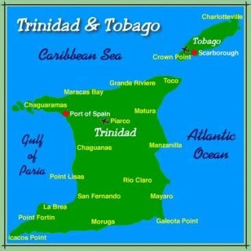 Map of Trinidad and Tobago showing the city of San Fernando in... | Download Scientific Diagram