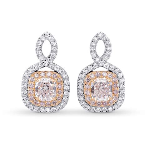 Very Light Pink Radiant Diamond Drop Earrings, SKU 318392 (1.46Ct TW)