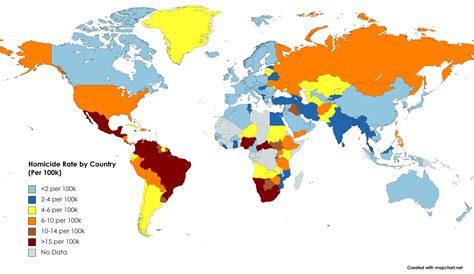 Homicide Rate by Country : r/MapPorn