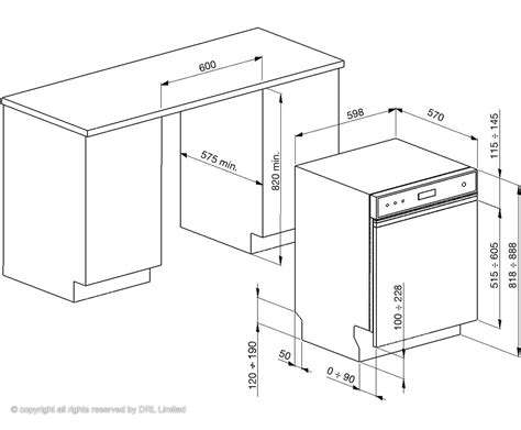 Dimensions for fitting semi-integrated dish washed (Smeg) | Lave ...