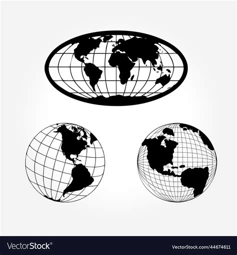 World map globe Royalty Free Vector Image - VectorStock